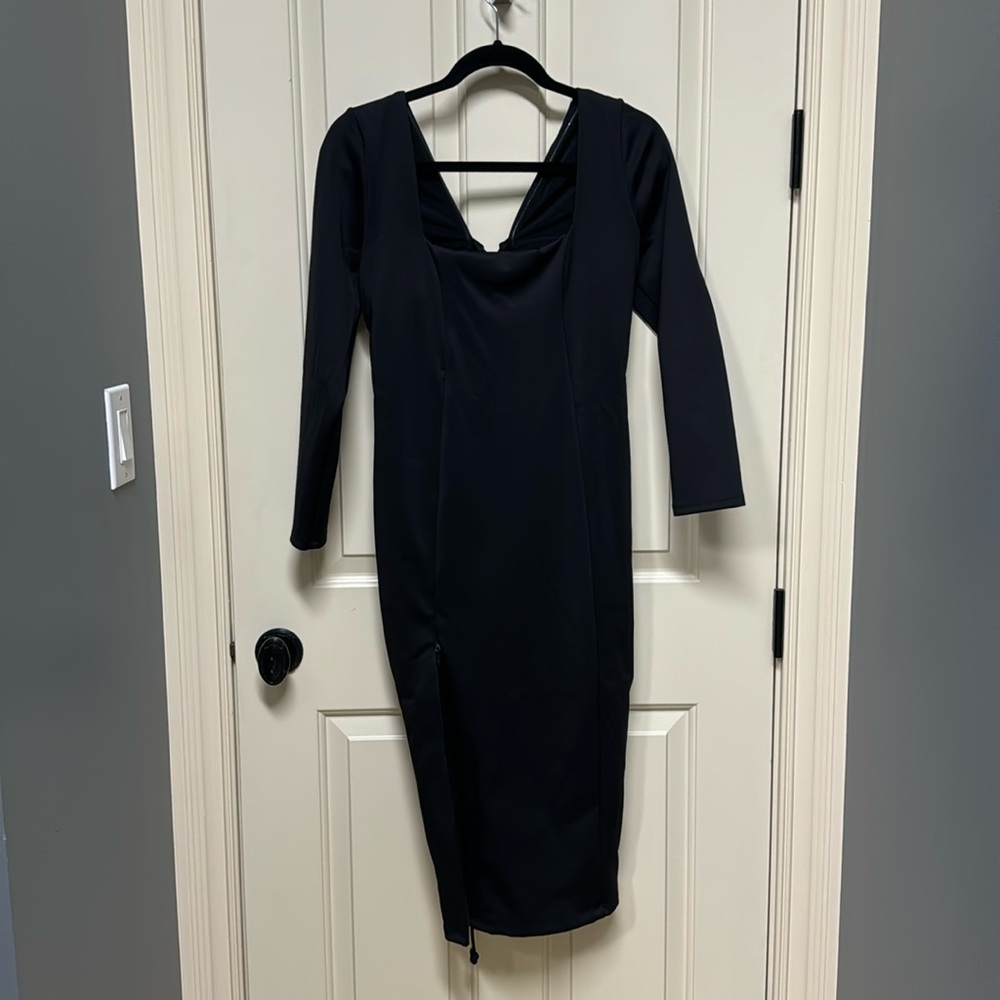 Never-worn, Popilush, Fitted, Midi Dress, Zippered Slit option,